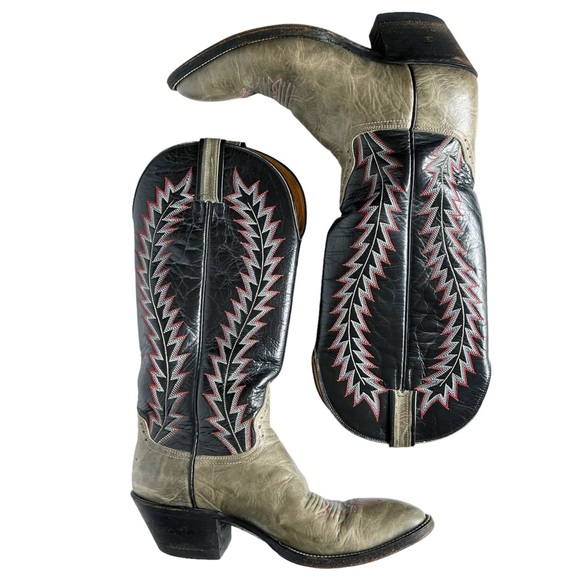 Hondo Stitched Leather Western Cowboy Boot | 8.5 - Picture 3 of 11